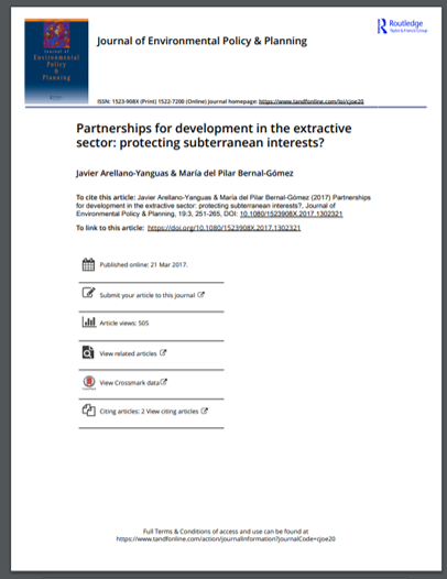 Partnerships for development in the extractive sector: protecting subterranean interests?