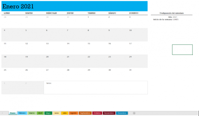 Plantillas de Excel con calendario interactivo - Aprender para enseñar